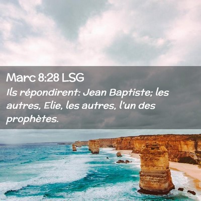 Picture 02 - Marc 8:28 LSG - Ils répondirent: Jean Baptiste; les autres, - Bible Verse Picture
