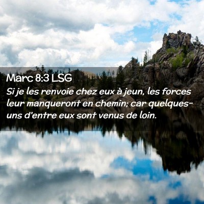 Picture 02 - Marc 8:3 LSG - Si je les renvoie chez eux à jeun, les forces - Bible Verse Picture