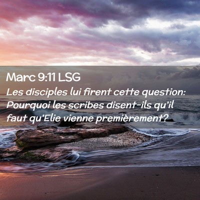 Picture 02 - Marc 9:11 LSG - Les disciples lui firent cette question: Pourquoi - Bible Verse Picture