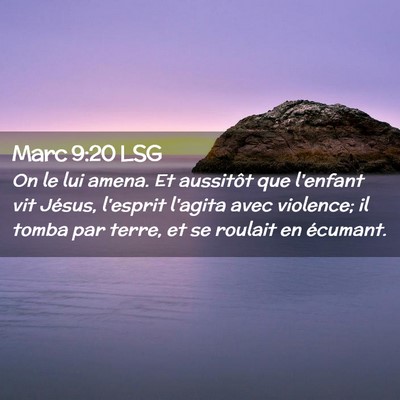 Picture 02 - Marc 9:20 LSG - On le lui amena. Et aussitôt que l'enfant vit - Bible Verse Picture