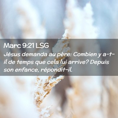 Picture 02 - Marc 9:21 LSG - Jésus demanda au père: Combien y a-t-il de - Bible Verse Picture
