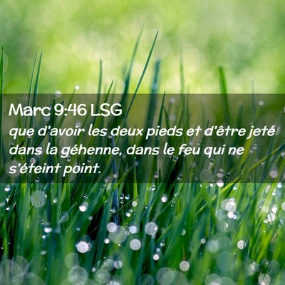 Picture 02 - Marc 9:46 LSG - que d'avoir les deux pieds et d'être jeté dans - Bible Verse Picture