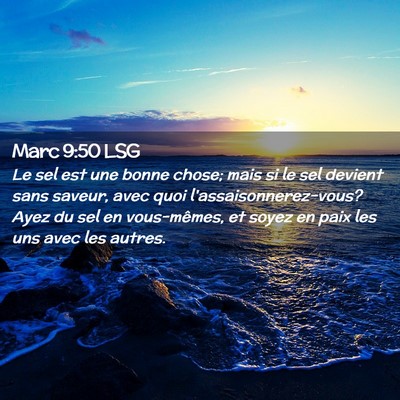 Picture 02 - Marc 9:50 LSG - Le sel est une bonne chose; mais si le sel - Bible Verse Picture