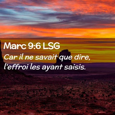 Picture 02 - Marc 9:6 LSG - Car il ne savait que dire, l'effroi les ayant - Bible Verse Picture