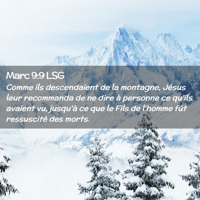 Picture 02 - Marc 9:9 LSG - Comme ils descendaient de la montagne, Jésus - Bible Verse Picture