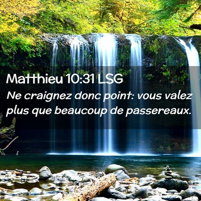 Picture 02 - Matthieu 10:31 LSG - Ne craignez donc point: vous valez plus que - Bible Verse Picture