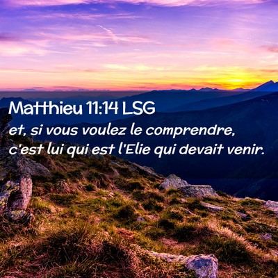 Picture 02 - Matthieu 11:14 LSG - et, si vous voulez le comprendre, c'est lui qui - Bible Verse Picture