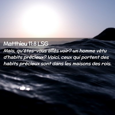 Picture 02 - Matthieu 11:8 LSG - Mais, qu'êtes-vous allés voir? un homme vêtu - Bible Verse Picture