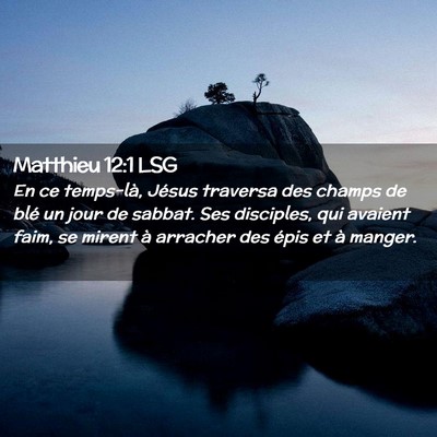 Picture 02 - Matthieu 12:1 LSG - En ce temps-là, Jésus traversa des champs de - Bible Verse Picture
