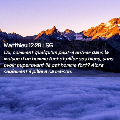 Picture 02 - Matthieu 12:29 LSG - Ou, comment quelqu'un peut-il entrer dans la - Bible Verse Picture
