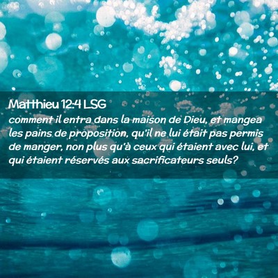 Picture 02 - Matthieu 12:4 LSG - comment il entra dans la maison de Dieu, et - Bible Verse Picture