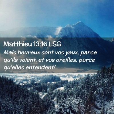 Picture 02 - Matthieu 13:16 LSG - Mais heureux sont vos yeux, parce qu'ils voient, - Bible Verse Picture