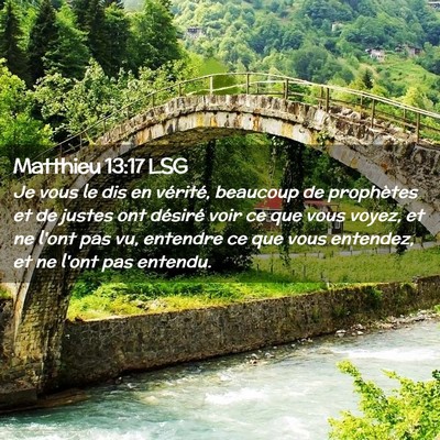 Picture 02 - Matthieu 13:17 LSG - Je vous le dis en vérité, beaucoup de - Bible Verse Picture