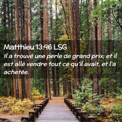 Picture 02 - Matthieu 13:46 LSG - Il a trouvé une perle de grand prix; et il est - Bible Verse Picture