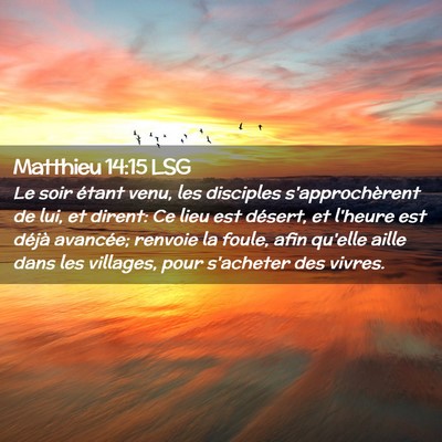 Picture 02 - Matthieu 14:15 LSG - Le soir étant venu, les disciples - Bible Verse Picture
