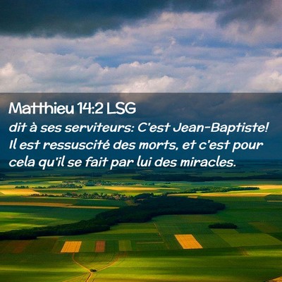 Picture 02 - Matthieu 14:2 LSG - dit à ses serviteurs: C'est Jean-Baptiste! Il - Bible Verse Picture