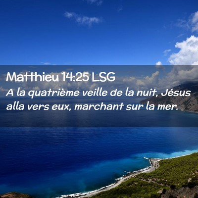 Picture 02 - Matthieu 14:25 LSG - A la quatrième veille de la nuit, Jésus alla - Bible Verse Picture