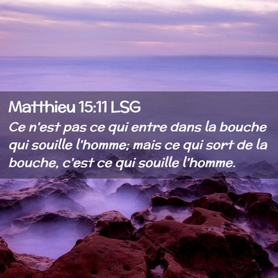 Picture 02 - Matthieu 15:11 LSG - Ce n'est pas ce qui entre dans la bouche qui - Bible Verse Picture