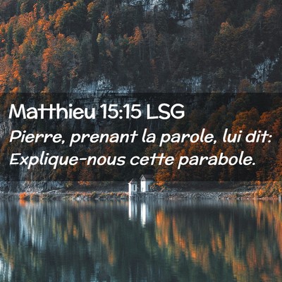 Picture 02 - Matthieu 15:15 LSG - Pierre, prenant la parole, lui dit: Explique-nous - Bible Verse Picture