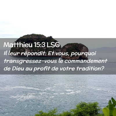 Picture 02 - Matthieu 15:3 LSG - Il leur répondit: Et vous, pourquoi - Bible Verse Picture