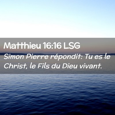 Picture 02 - Matthieu 16:16 LSG - Simon Pierre répondit: Tu es le Christ, le Fils - Bible Verse Picture