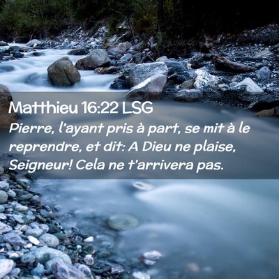 Picture 02 - Matthieu 16:22 LSG - Pierre, l'ayant pris à part, se mit à le - Bible Verse Picture