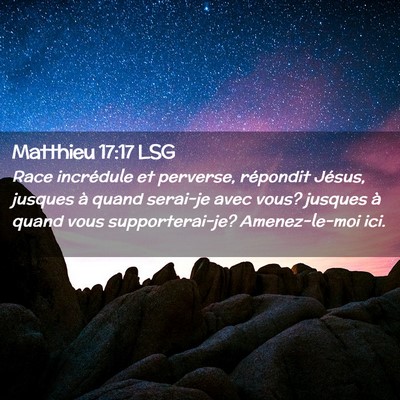 Picture 02 - Matthieu 17:17 LSG - Race incrédule et perverse, répondit Jésus, - Bible Verse Picture