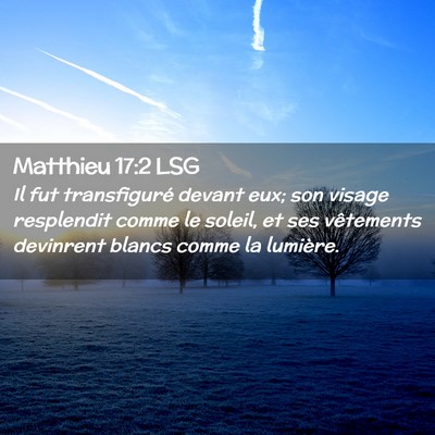 Picture 02 - Matthieu 17:2 LSG - Il fut transfiguré devant eux; son visage - Bible Verse Picture