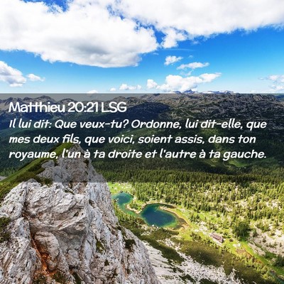 Picture 02 - Matthieu 20:21 LSG - Il lui dit: Que veux-tu? Ordonne, lui dit-elle, - Bible Verse Picture