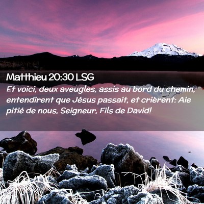 Picture 02 - Matthieu 20:30 LSG - Et voici, deux aveugles, assis au bord du chemin, - Bible Verse Picture