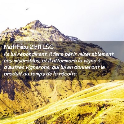 Picture 02 - Matthieu 21:41 LSG - Ils lui répondirent: Il fera périr - Bible Verse Picture