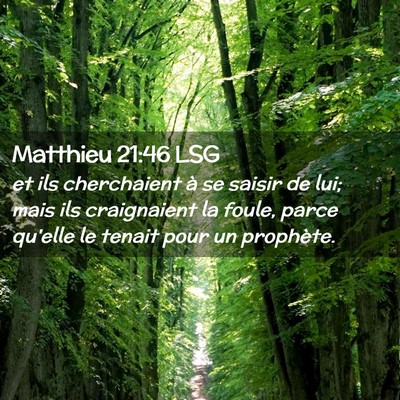 Picture 02 - Matthieu 21:46 LSG - et ils cherchaient à se saisir de lui; mais ils - Bible Verse Picture