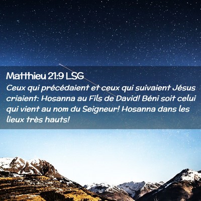Picture 02 - Matthieu 21:9 LSG - Ceux qui précédaient et ceux qui suivaient - Bible Verse Picture