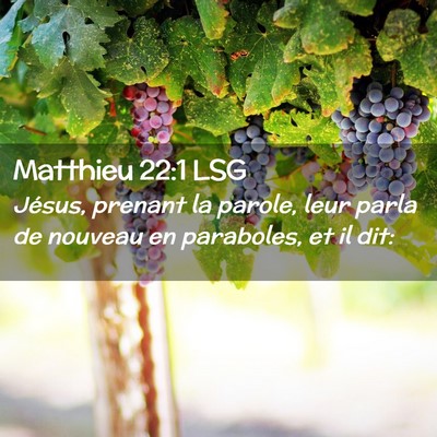 Picture 02 - Matthieu 22:1 LSG - Jésus, prenant la parole, leur parla de nouveau - Bible Verse Picture