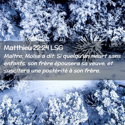 Picture 02 - Matthieu 22:24 LSG - Maître, Moïse a dit: Si quelqu'un meurt sans - Bible Verse Picture
