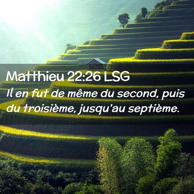 Picture 02 - Matthieu 22:26 LSG - Il en fut de même du second, puis du troisième, - Bible Verse Picture