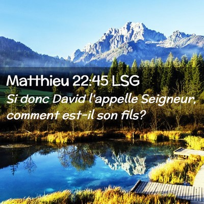 Picture 02 - Matthieu 22:45 LSG - Si donc David l'appelle Seigneur, comment est-il - Bible Verse Picture