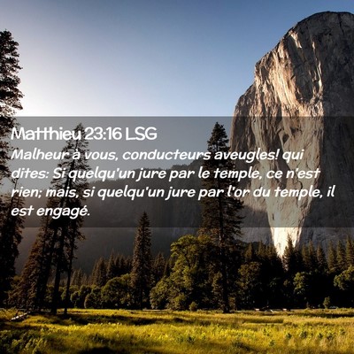 Picture 02 - Matthieu 23:16 LSG - Malheur à vous, conducteurs aveugles! qui dites: - Bible Verse Picture