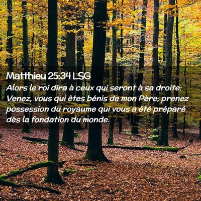 Picture 02 - Matthieu 25:34 LSG - Alors le roi dira à ceux qui seront à sa - Bible Verse Picture