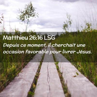 Picture 02 - Matthieu 26:16 LSG - Depuis ce moment, il cherchait une occasion - Bible Verse Picture