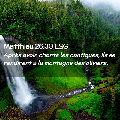 Picture 02 - Matthieu 26:30 LSG - Après avoir chanté les cantiques, ils se - Bible Verse Picture