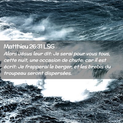 Picture 02 - Matthieu 26:31 LSG - Alors Jésus leur dit: Je serai pour vous tous, - Bible Verse Picture