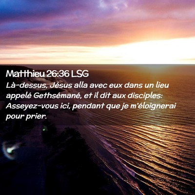 Picture 02 - Matthieu 26:36 LSG - Là-dessus, Jésus alla avec eux dans un lieu - Bible Verse Picture