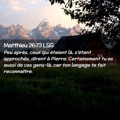Picture 02 - Matthieu 26:73 LSG - Peu après, ceux qui étaient là, s'étant - Bible Verse Picture