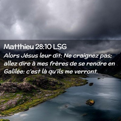 Picture 02 - Matthieu 28:10 LSG - Alors Jésus leur dit: Ne craignez pas; allez - Bible Verse Picture