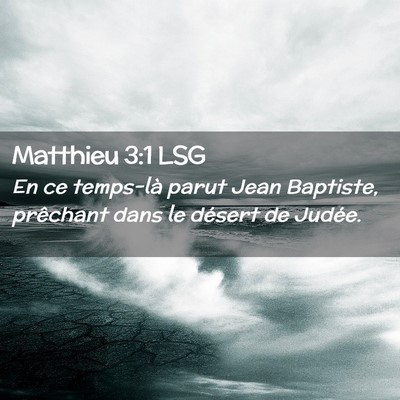 Picture 02 - Matthieu 3:1 LSG - En ce temps-là parut Jean Baptiste, prêchant - Bible Verse Picture