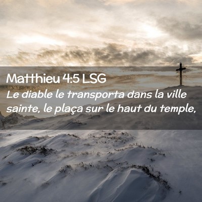 Picture 02 - Matthieu 4:5 LSG - Le diable le transporta dans la ville sainte, le - Bible Verse Picture