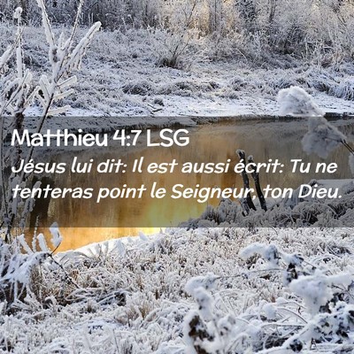 Picture 02 - Matthieu 4:7 LSG - Jésus lui dit: Il est aussi écrit: Tu ne - Bible Verse Picture