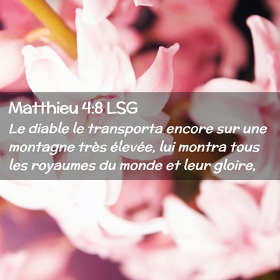 Picture 02 - Matthieu 4:8 LSG - Le diable le transporta encore sur une montagne - Bible Verse Picture