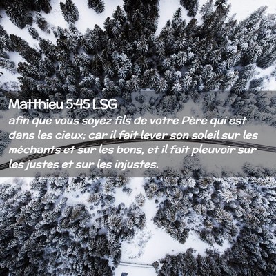 Picture 02 - Matthieu 5:45 LSG - afin que vous soyez fils de votre Père qui est - Bible Verse Picture